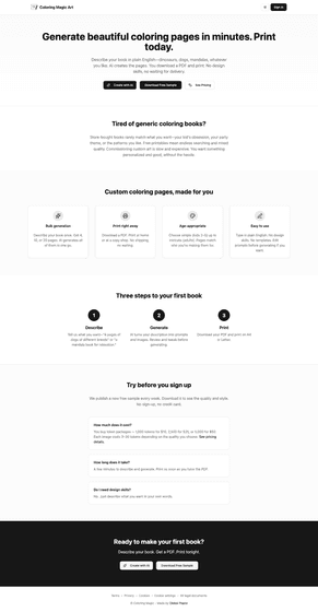 Coloring Magic - Custom Coloring Book PDF Generator