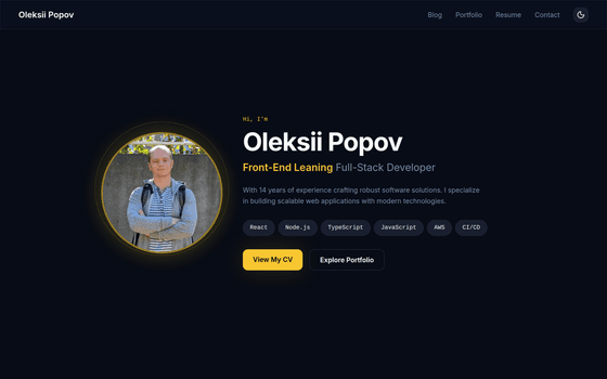 Personal website — blog, portfolio, and resume